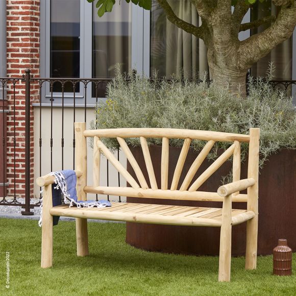 Chaise design PLEMO XL - Banc de jardin blanc en matière plastique