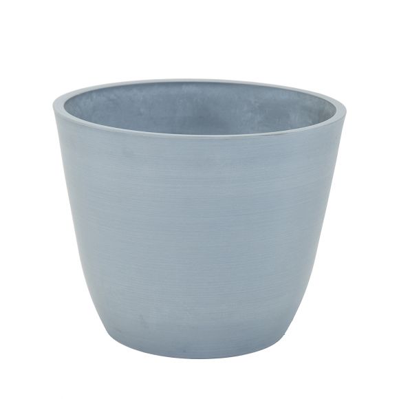 Pot de fleurs rond éco-responsable, bac à plantes couleur  gris clair Ecostone.